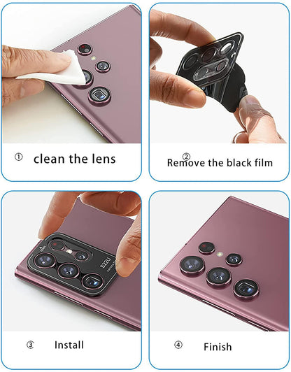 Svart Samsung S22 Ultra Kamera Linsskydd Generic