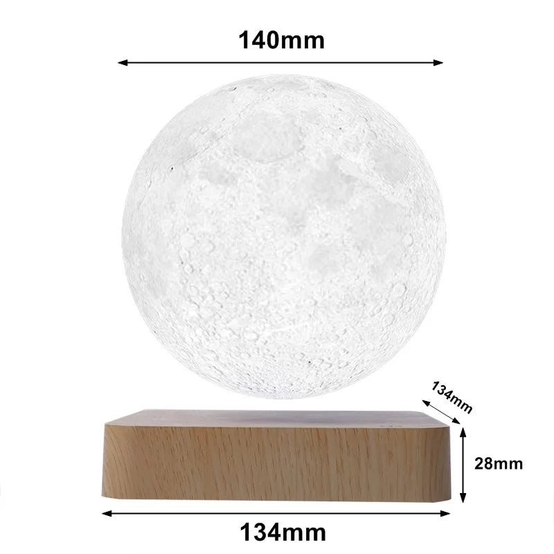 Svävande Flytande Maglev Lampa Atmosfärslampa Måne Ask Trä Generic