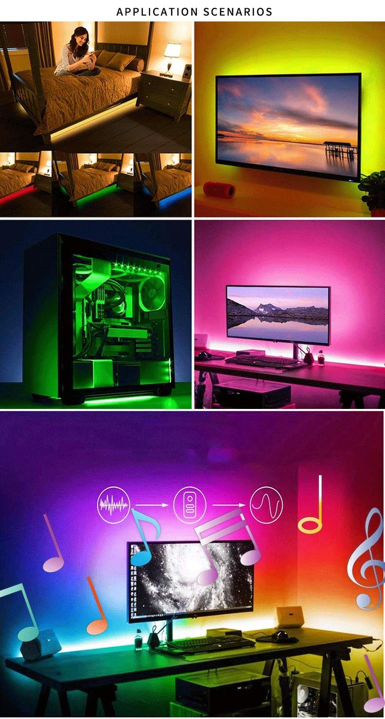 LED-slinga för till TV Google / Wifi + Fjärrkontrol + Ljud styrning Generic
