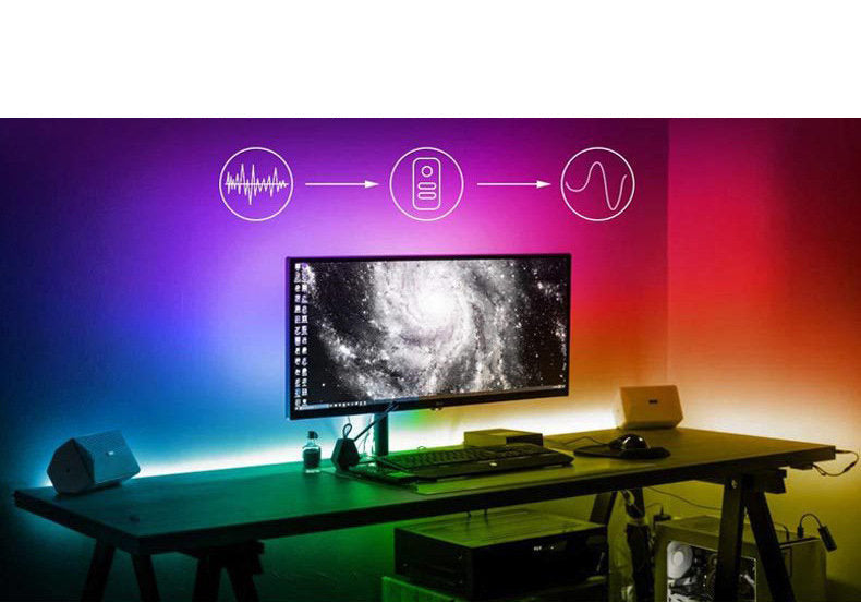 LED-slinga för till TV Google / Wifi + Fjärrkontrol + Ljud styrning Generic