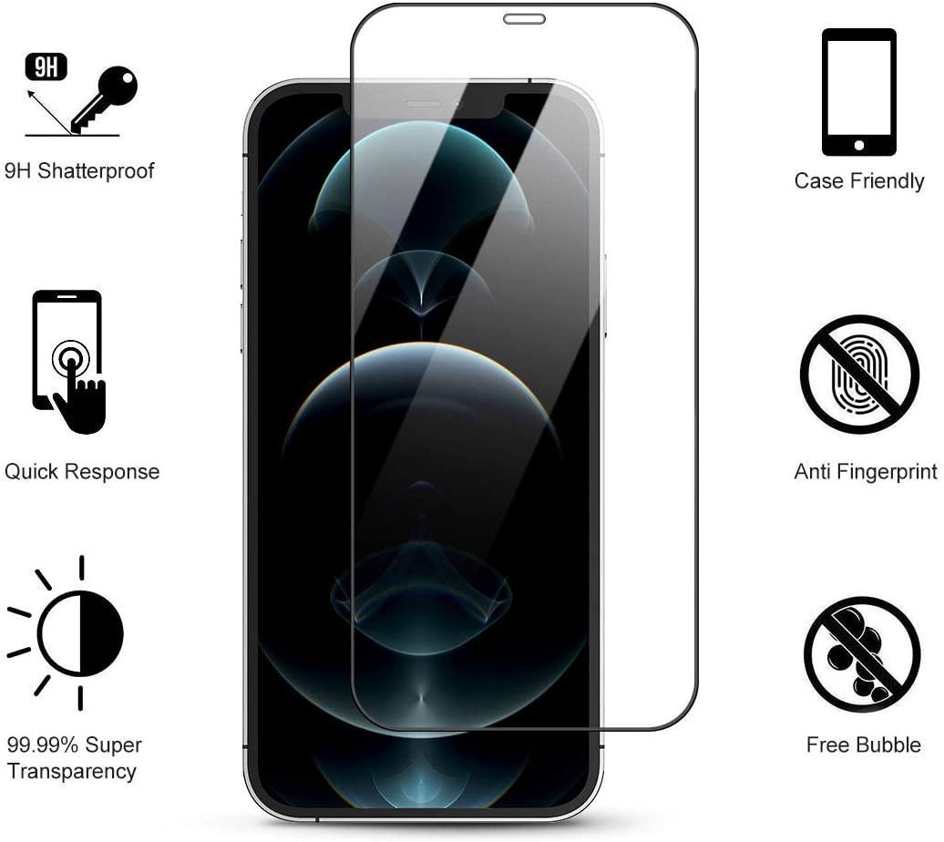 Härdat Glasskydd iPhone 12 Pro Max Täcker hela skärmen Generic