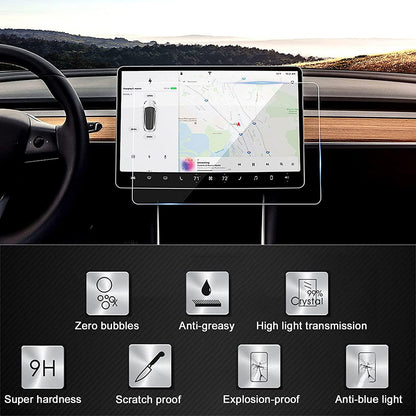 Härdat glas skärmskydd kompatibel med Tesla Modell 3/Y Generic