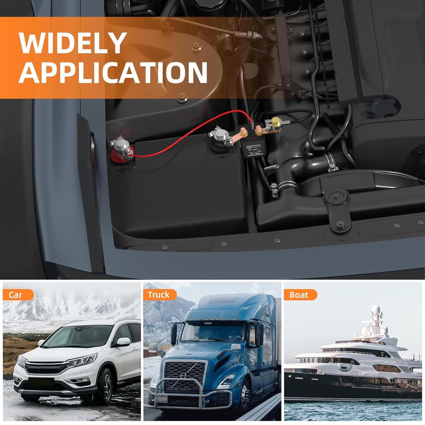 Trådlös Fjärrstyrd Batterifrånskiljare Strömbrytare 250A