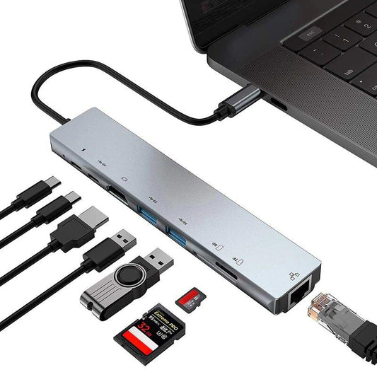USB C Hub 8 i 1 Multiport-typ C-adapter med 4K HDMI-port...... Generic