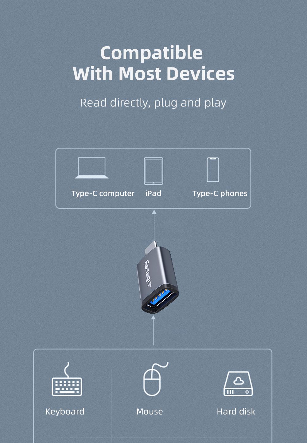USB Hane till USB-C Hona dataöverföring med hög hastighet, USB A till USB C Generic