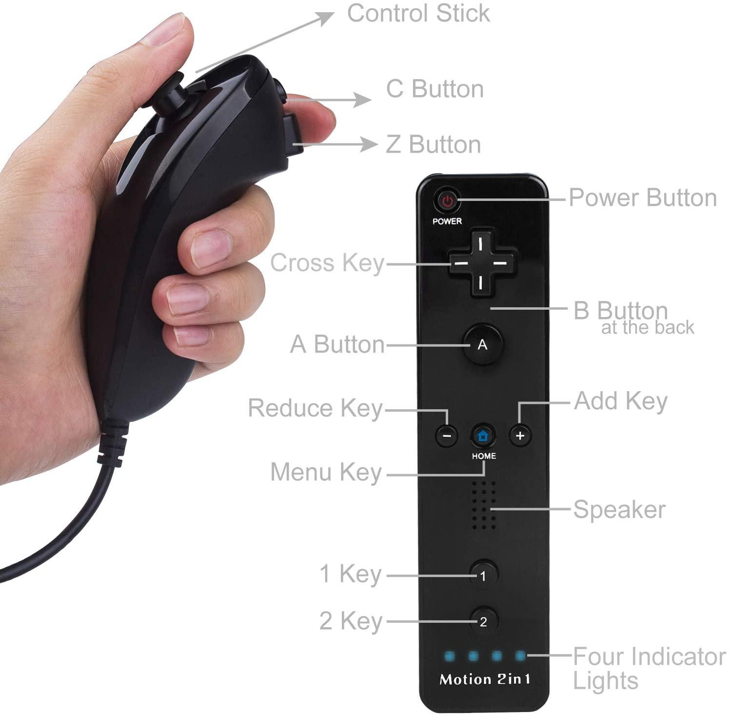 Wii Remote Plus + Nunchuck Motion Plus (Svart) Generic